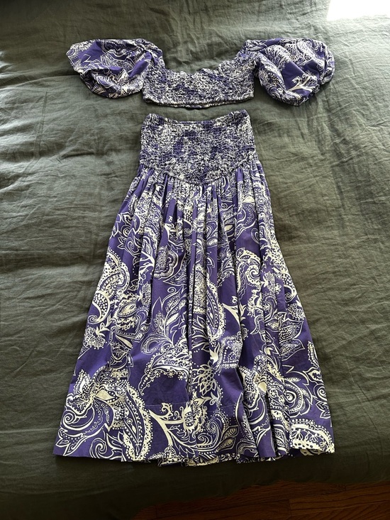 Mara Hoffman - Organic Cotton Nicole Maxi Skirt / Strapless Dress - Size Small - Picture 13 of 16